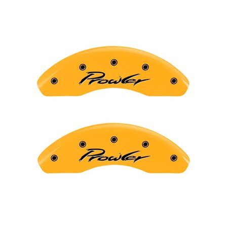 MGP 4 Caliper Covers Engraved Front & Rear 97-02 Chrysler Prowler Yellow Finish Black Prowler Logo