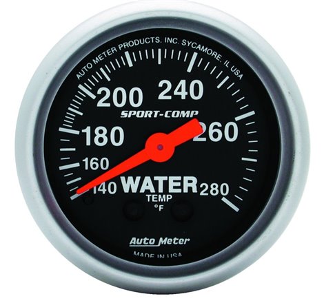 Autometer 2-1/16in 140-280 Degree F Mechanical Water Temp Sport-Comp Gauge