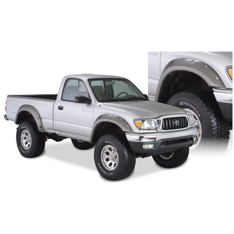 Bushwacker 95-04 Toyota Tacoma Fleetside Cutout Style Flares 4pc 74.5in Bed w/ 4WD Only - Black