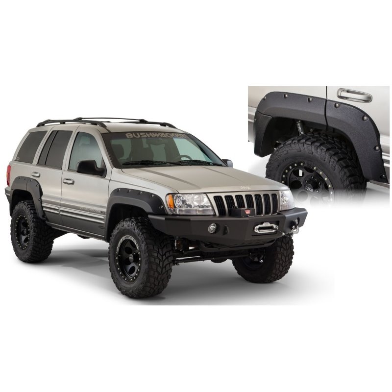 Bushwacker 99-04 Jeep Grand Cherokee Cutout Style Flares 2pc - Black