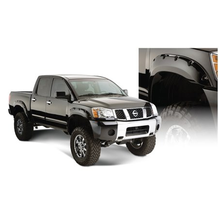 Bushwacker 04-15 Nissan Titan Pocket Style Flares 2pc 67.1/78.9/84/96in - Black