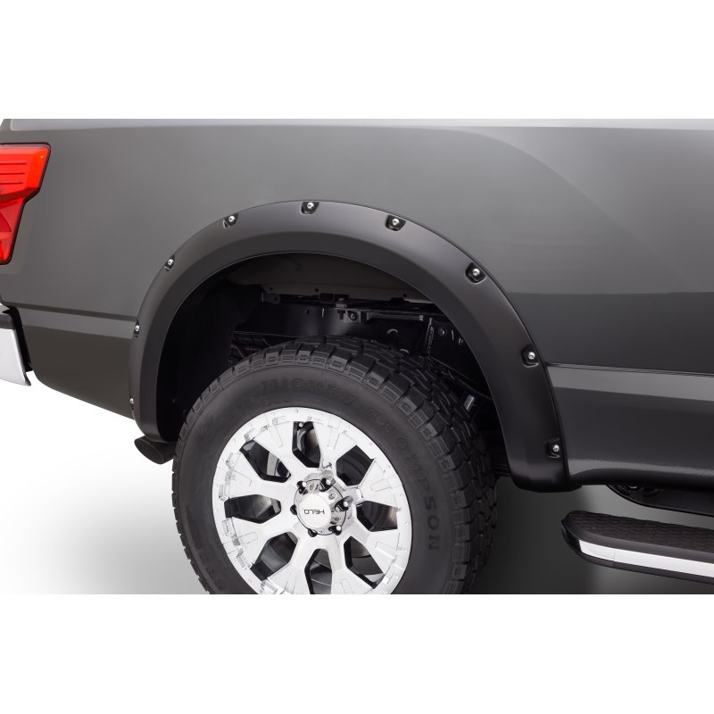 Bushwacker 16-18 Nissan Titan XD Pocket Style Flares 2pc 78.0in Bed - Black