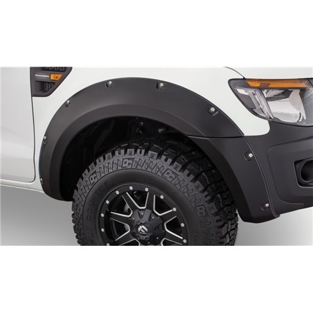 Bushwacker 11-15 Ford Ranger T6 Pocket Style Flares 2pc - Black