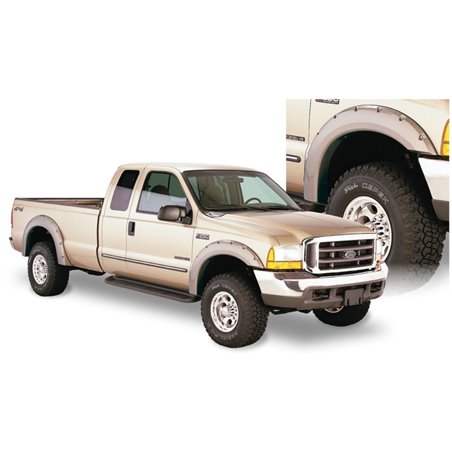 Bushwacker 99-07 Ford F-250 Super Duty Styleside Pocket Style Flares 4pc 81.0/96.0in Bed - Black