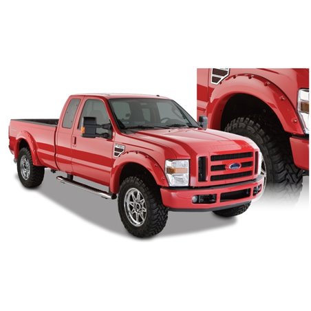 Bushwacker 08-10 Ford F-250 Super Duty Styleside Pocket Style Flares 4pc 81.0/96.0in Bed - Black