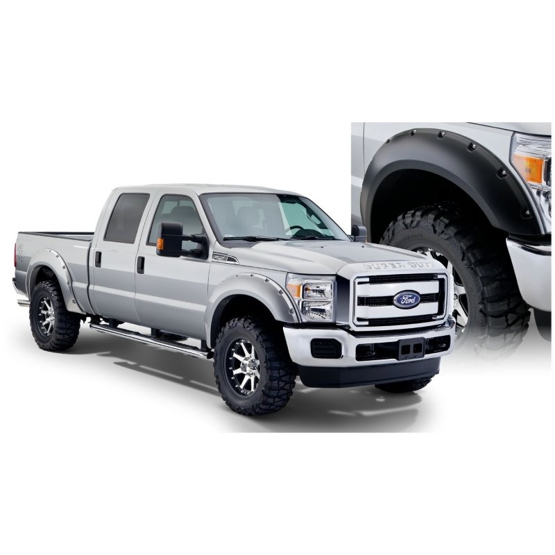 Bushwacker 11-16 Ford F-250 Super Duty Styleside Pocket Style Flares 4pc 98.0/81.8in Bed - Black