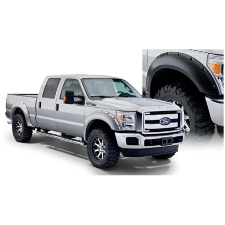 Bushwacker 11-16 Ford F-250 Super Duty Styleside Pocket Style Flares 4pc 98.0/81.8in Bed - Black