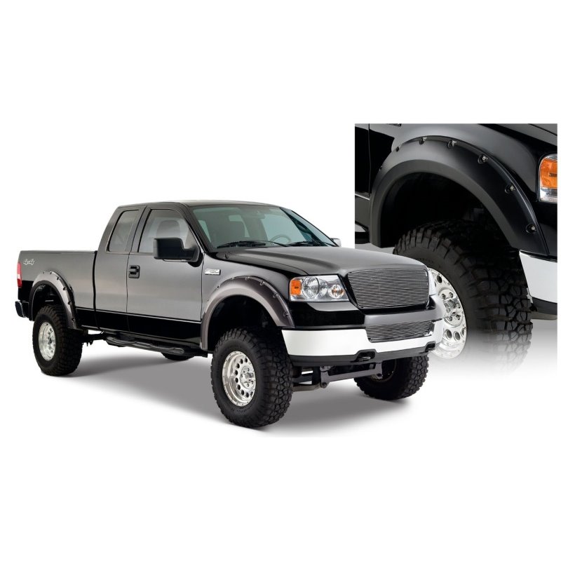 Bushwacker 04-08 Ford F-150 Styleside Pocket Style Flares 4pc 66.0/78.0/96.0in Bed - Black