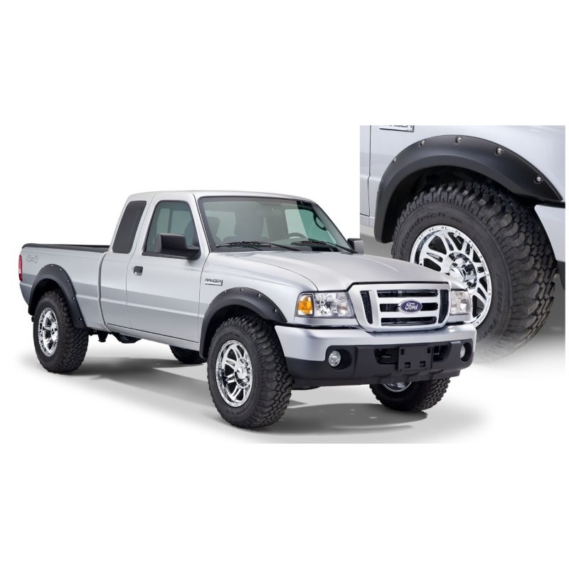 Bushwacker 93-11 Ford Ranger Styleside Pocket Style Flares 4pc 72.0/84.0in Bed - Black