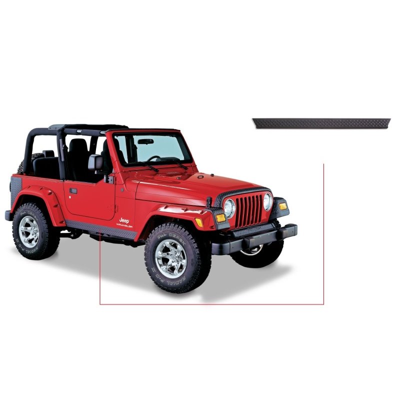 Bushwacker 97-06 Jeep Wrangler Trail Armor Side Rocker Panels - Black