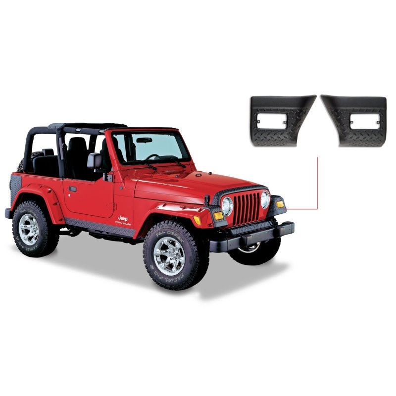 Bushwacker 97-06 Jeep Wrangler Trail Armor Front Corners - Black