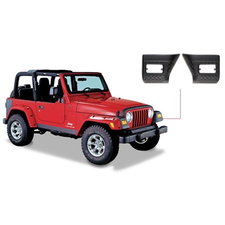 Bushwacker 97-06 Jeep Wrangler Trail Armor Front Corners - Black