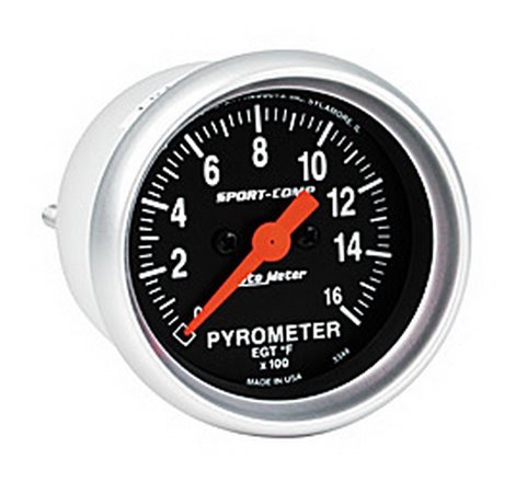 Autometer Sport-Comp 52mm 0-1600 Deg F Electronic EGT Gauge Kit