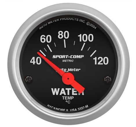 Autometer Sport-Comp 52mm 40-120 Degree Short Sweep Electronic Water Temperature Gauge