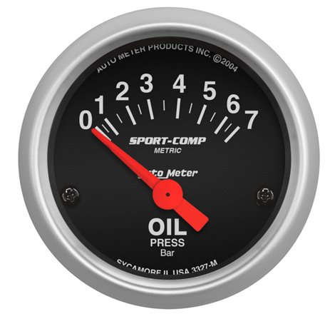 Autometer Sport-Comp 52mm 0-7 Bar Short Sweep Electronic Oil Pressure Gauge