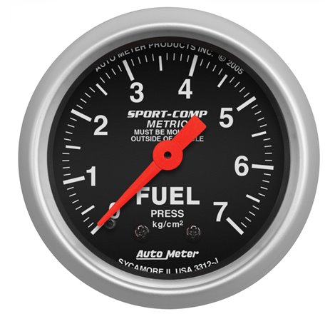 Autometer Sport-Comp 52mm METRIC Fuel Pressure Mechanical Gauge