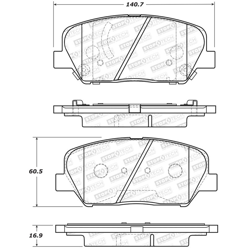 StopTech 13-15 Hyundai Veloster Turbo Street Performance Front Brake Pads