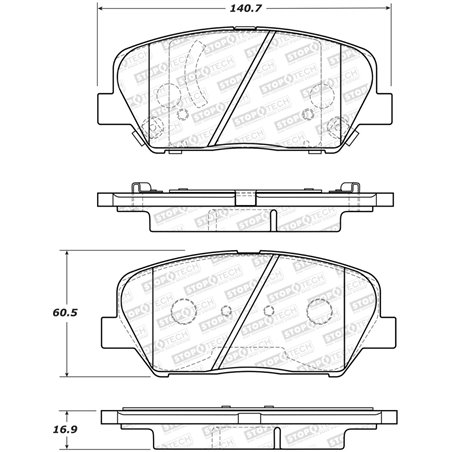 StopTech 13-15 Hyundai Veloster Turbo Street Performance Front Brake Pads