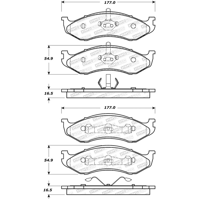 StopTech 92-01 Jeep Cherokee Street Performance Front Brake Pads