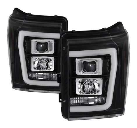 Spyder Ford F-250/F-350/F450 Super Duty 11-16 V2 Projector Headlights - Black (PRO-YD-FS11V2-LB-BK)