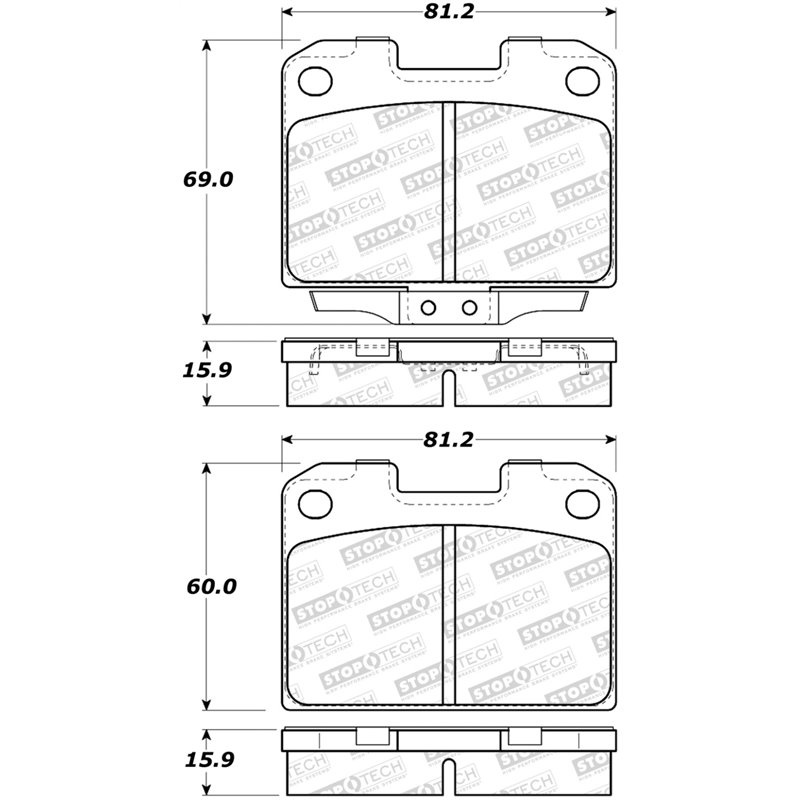 StopTech 93-99 Mitsubishi 3000GT Street Performance Rear Brake Pads