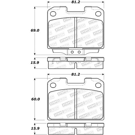 StopTech 93-99 Mitsubishi 3000GT Street Performance Rear Brake Pads