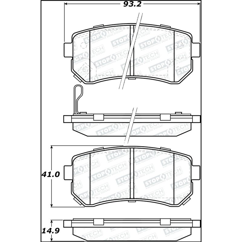 StopTech 10-13 Kia Forte Koup Street Performance Front Brake Pads