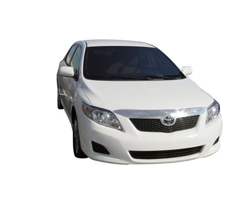 AVS 09-10 Toyota Corolla (Grille Fascia Mount) Aeroskin Low Profile Hood Shield - Chrome