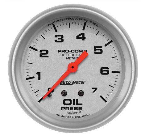 Autometer Ultra-Lite 66.7mm METRIC 0-7 Kg/CM 2 Oil Pressure Mechanical Gauge