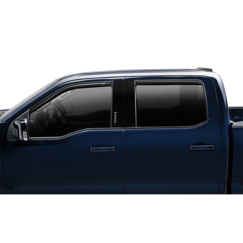 AVS 15-18 Ford F-150 Supercrew Ventvisor In-Channel Front & Rear Window Deflectors 4pc - Smoke