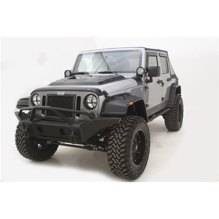 AVS 07-18 Jeep Wrangler (2 Door) Ventvisor & Aeroskin Deflector Combo Kit - Matte Black