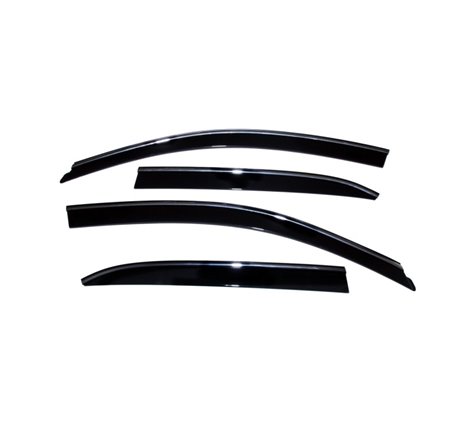 AVS 03-07 Honda Accord Ventvisor Low Profile Deflectors 4pc - Smoke w/Chrome Trim