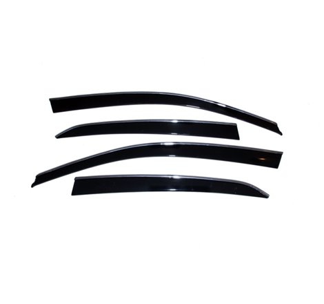 AVS 06-10 Volkswagen Jetta Ventvisor Low Profile Deflectors 4pc - Smoke w/Chrome Trim