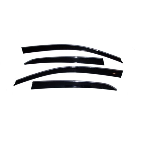 AVS 06-10 Volkswagen Jetta Ventvisor Low Profile Deflectors 4pc - Smoke w/Chrome Trim