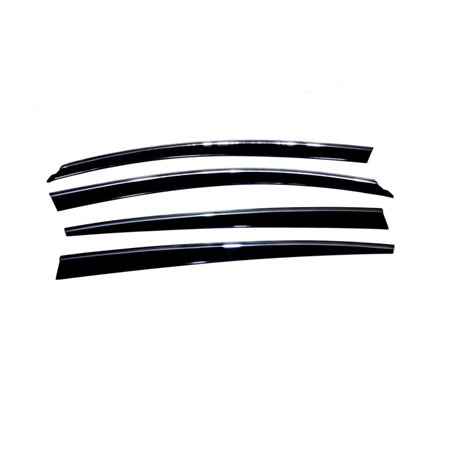 AVS 06-12 Lexus GS300 Ventvisor Low Profile Deflectors 4pc - Smoke w/Chrome Trim