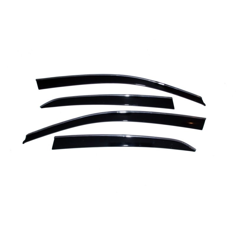 AVS 07-10 Infiniti G35 Ventvisor Low Profile Deflectors 4pc - Smoke w/Chrome Trim