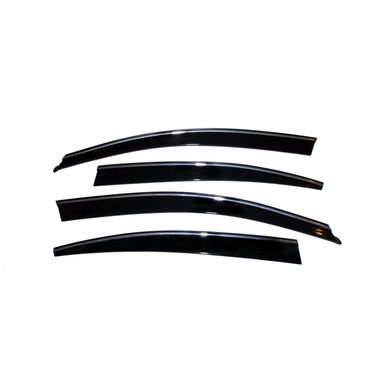 AVS 09-15 Nissan Maxima Ventvisor Low Profile Deflectors 4pc - Smoke w/Chrome Trim