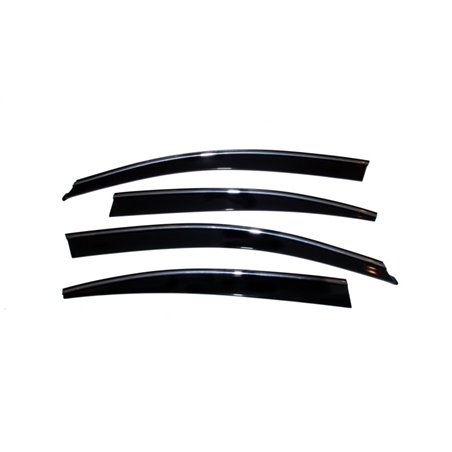 AVS 09-15 Nissan Maxima Ventvisor Low Profile Deflectors 4pc - Smoke w/Chrome Trim