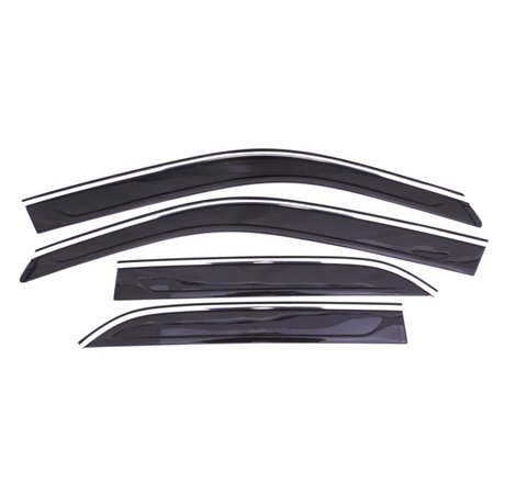 AVS 11-18 Chrysler 300 Ventvisor Low Profile Deflectors 4pc - Smoke w/Chrome Trim