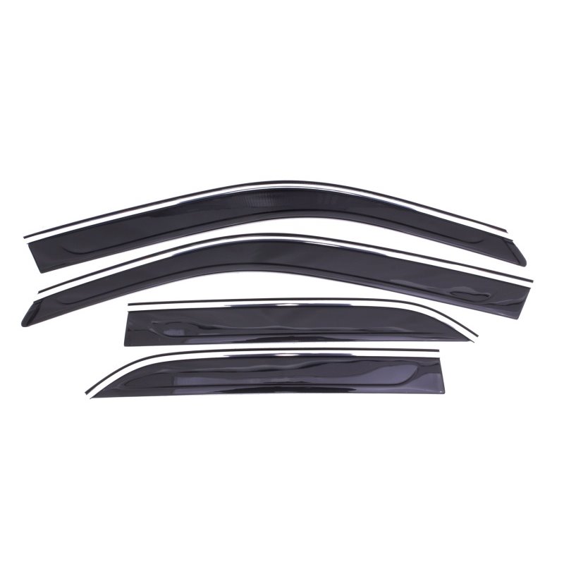 AVS 11-18 Chrysler 300 Ventvisor Low Profile Deflectors 4pc - Smoke w/Chrome Trim