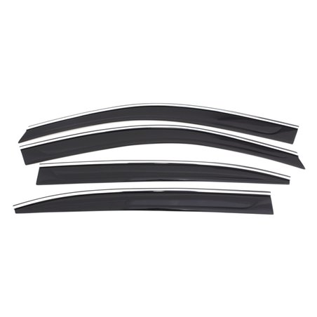 AVS 13-17 Honda Accord Ventvisor Low Profile Deflectors 4pc - Smoke w/Chrome Trim