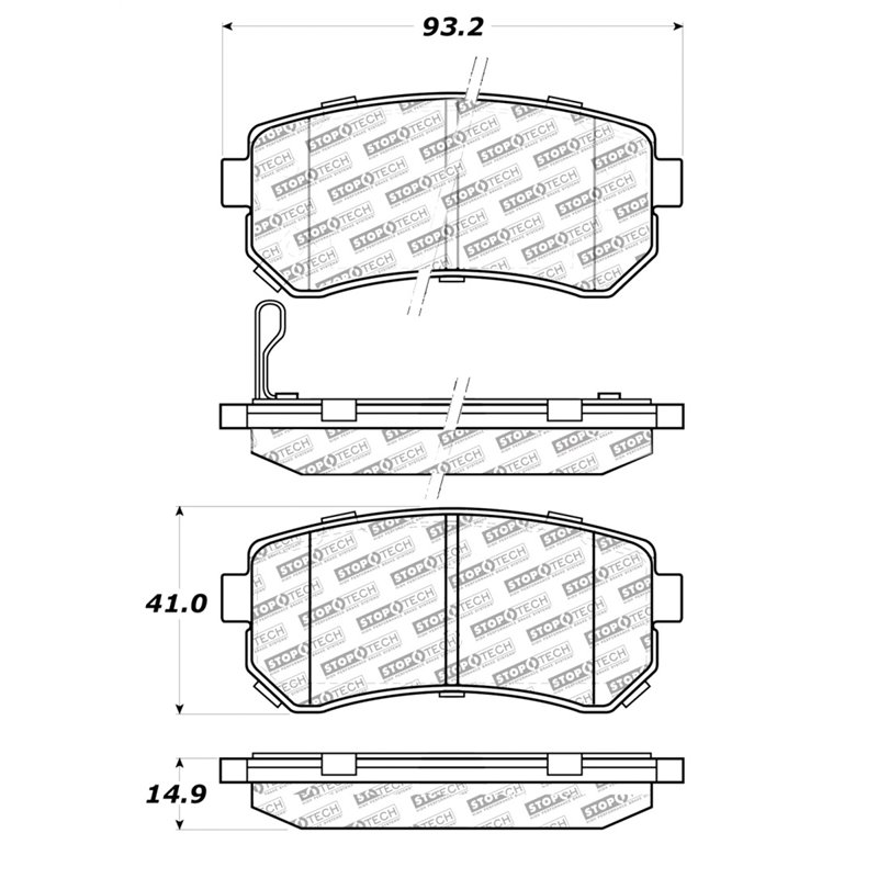 StopTech 10-13 Kia Forte Koup Street Select Rear Brake Pads