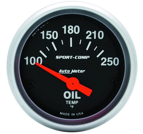 Autometer Sport-Comp 52mm SSE 100-250F Oil Temperature Gauge