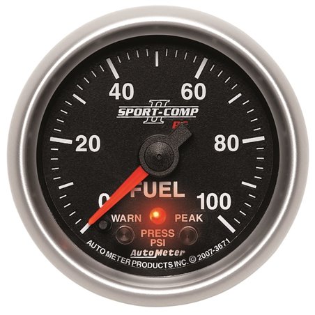 Autometer Sport-Comp II 52mm 0-100 PSI Fuel Pressure Gauge