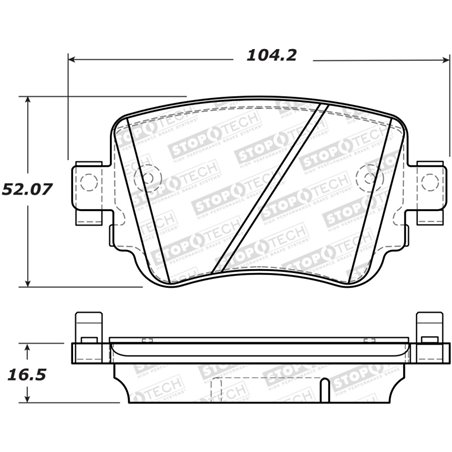 StopTech 14-19 Volkswagen GTI Rear Street Brake Pads w/Shims