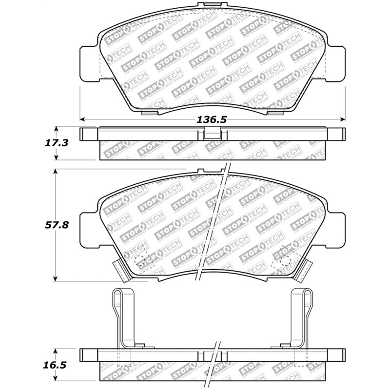 StopTech Street Select Brake Pads - Rear