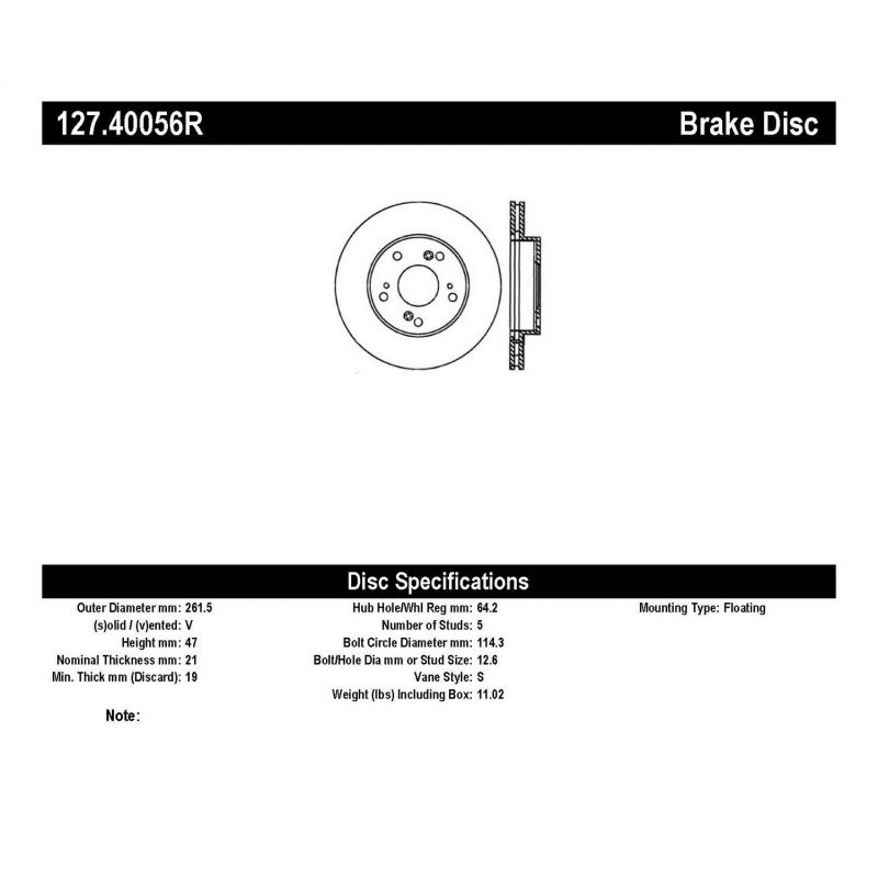 StopTech 02-06 Acura RSX Slotted & Drilled Right Front Rotor