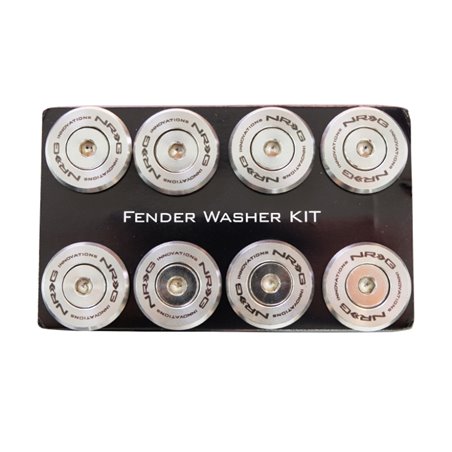 NRG M Style Fender Washer Kit TI Series M6 Bolts For Metal (Silver Washer/Silver Screw) - Set of 10