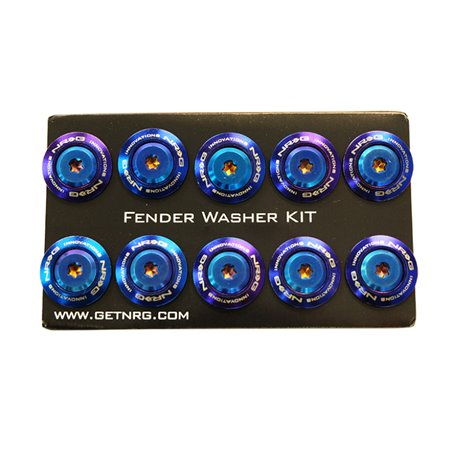 NRG Fender Washer Kit (TI Series) M6 Bolts For Plastic (TI Burn Washer/TI Burn Screw) - Set of 10