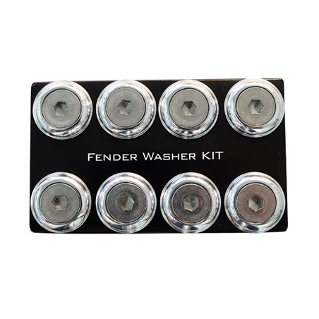 NRG Fender Washer Kit w/Color Matched M8 Bolt Rivets For Plastic (Silver) - Set of 8